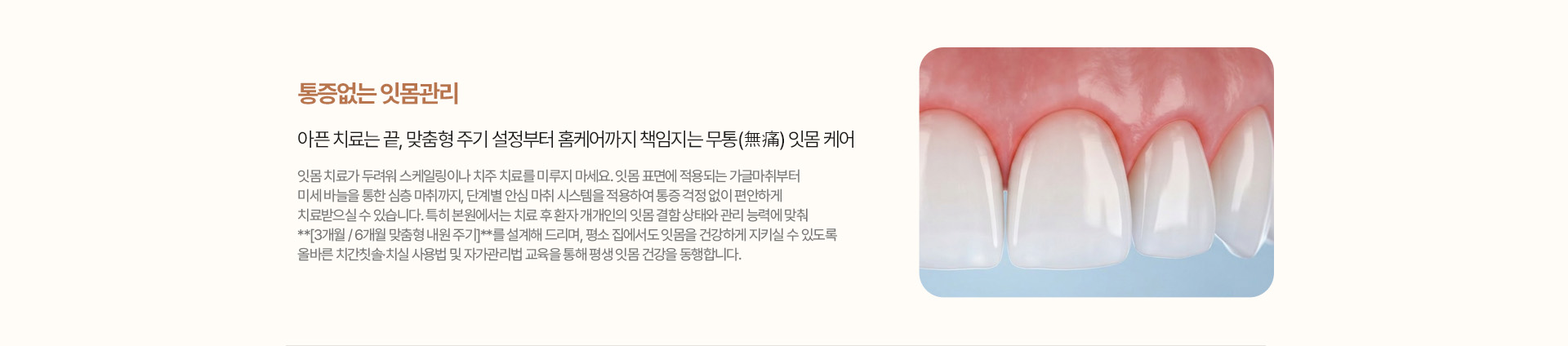 통증 없는 잇몸관리 - 맞춤형 잇몸 케어